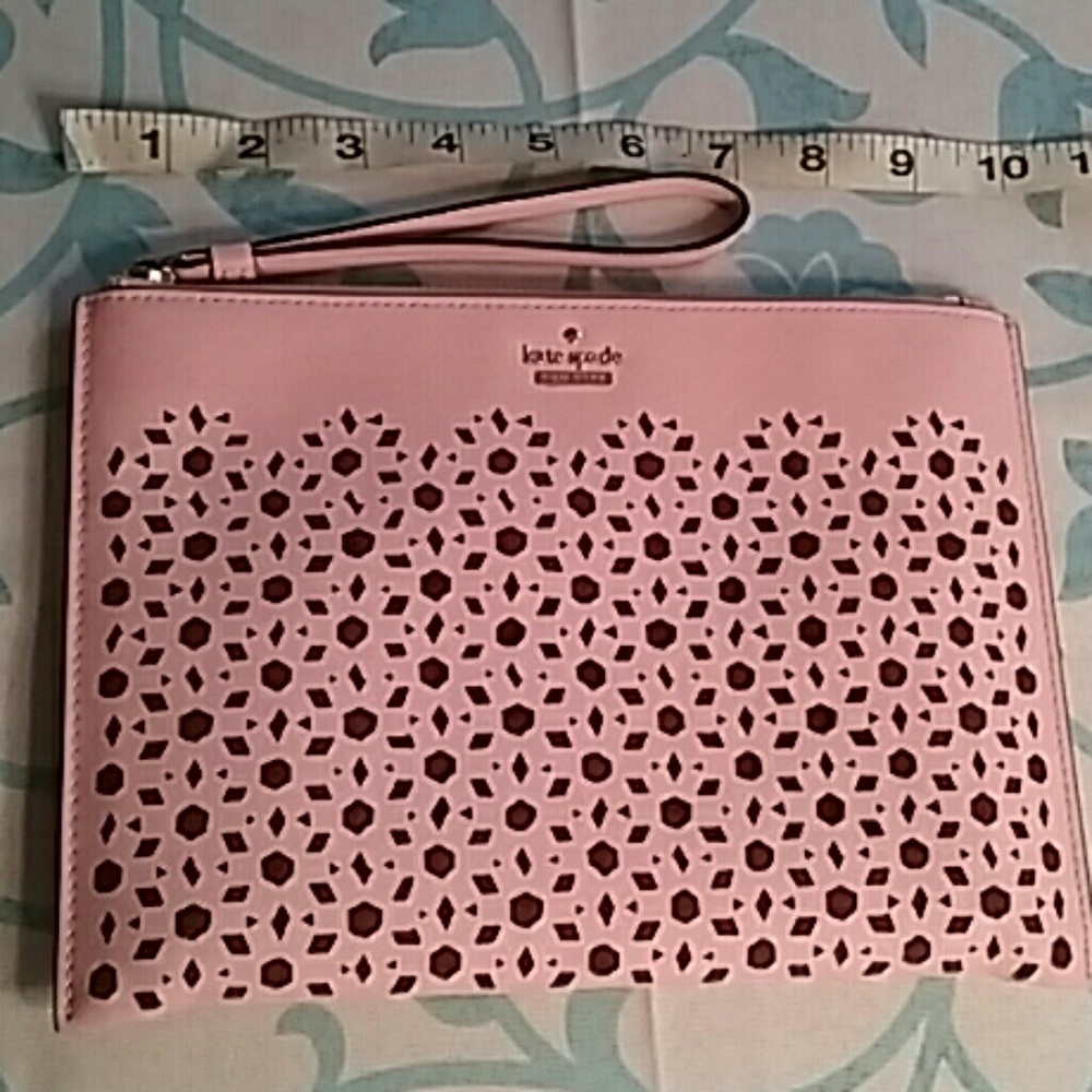 Kate Spade clutch large wristlet 10" cow leather